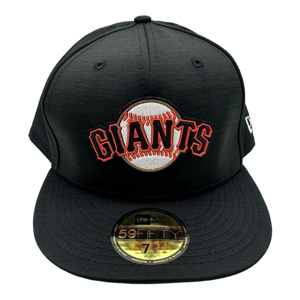 New Era 59Fifty San Francisco Giants Hat Cap Sz 7 5/8 Black Fitted MLB Baseball